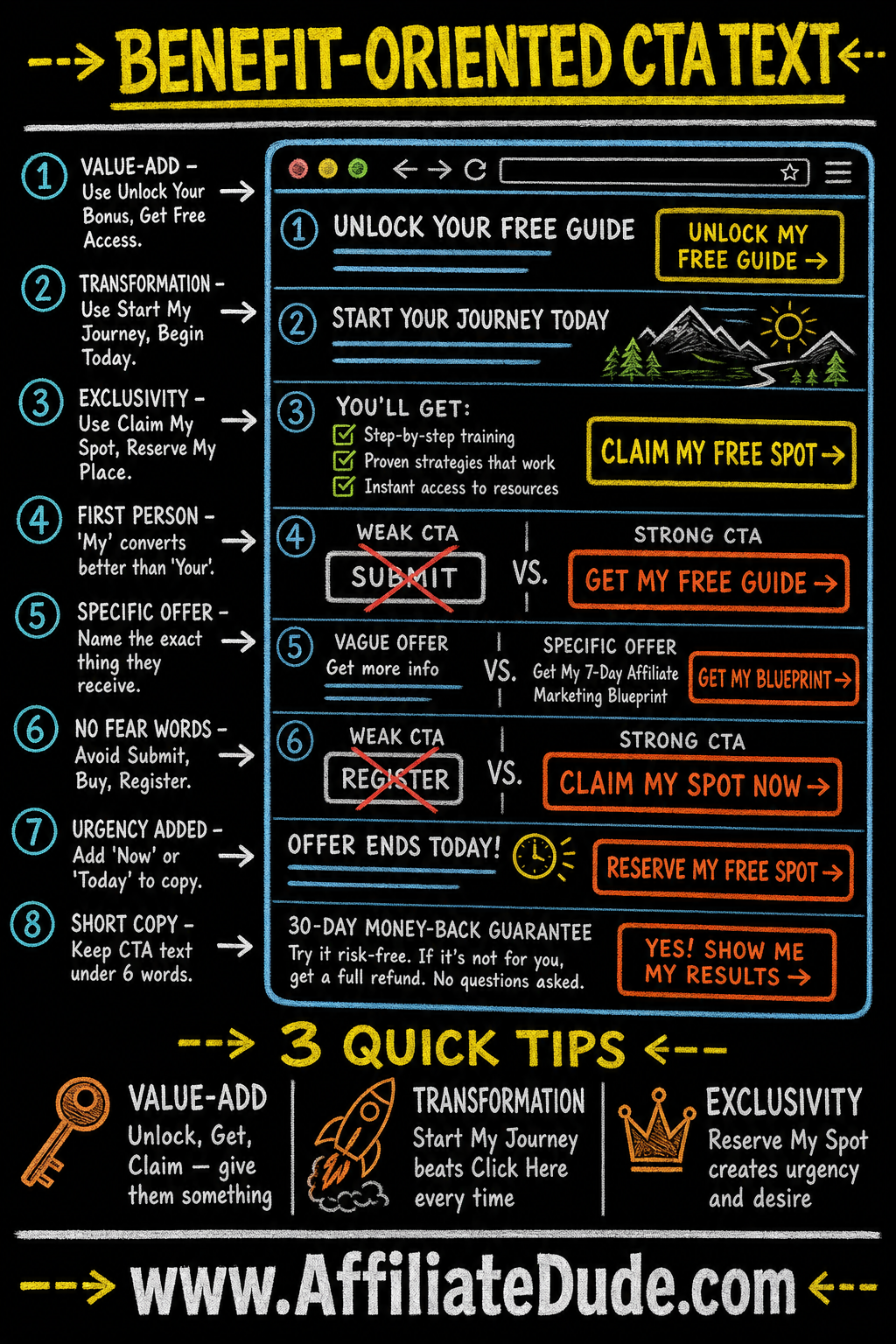 Benefit-Oriented CTA Text infographic