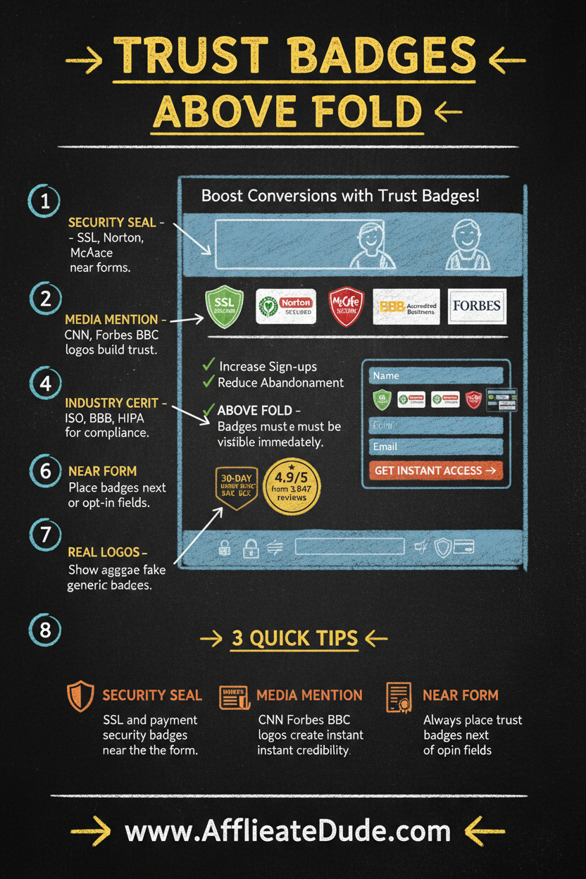 Trust Badges (Above Fold) infographic