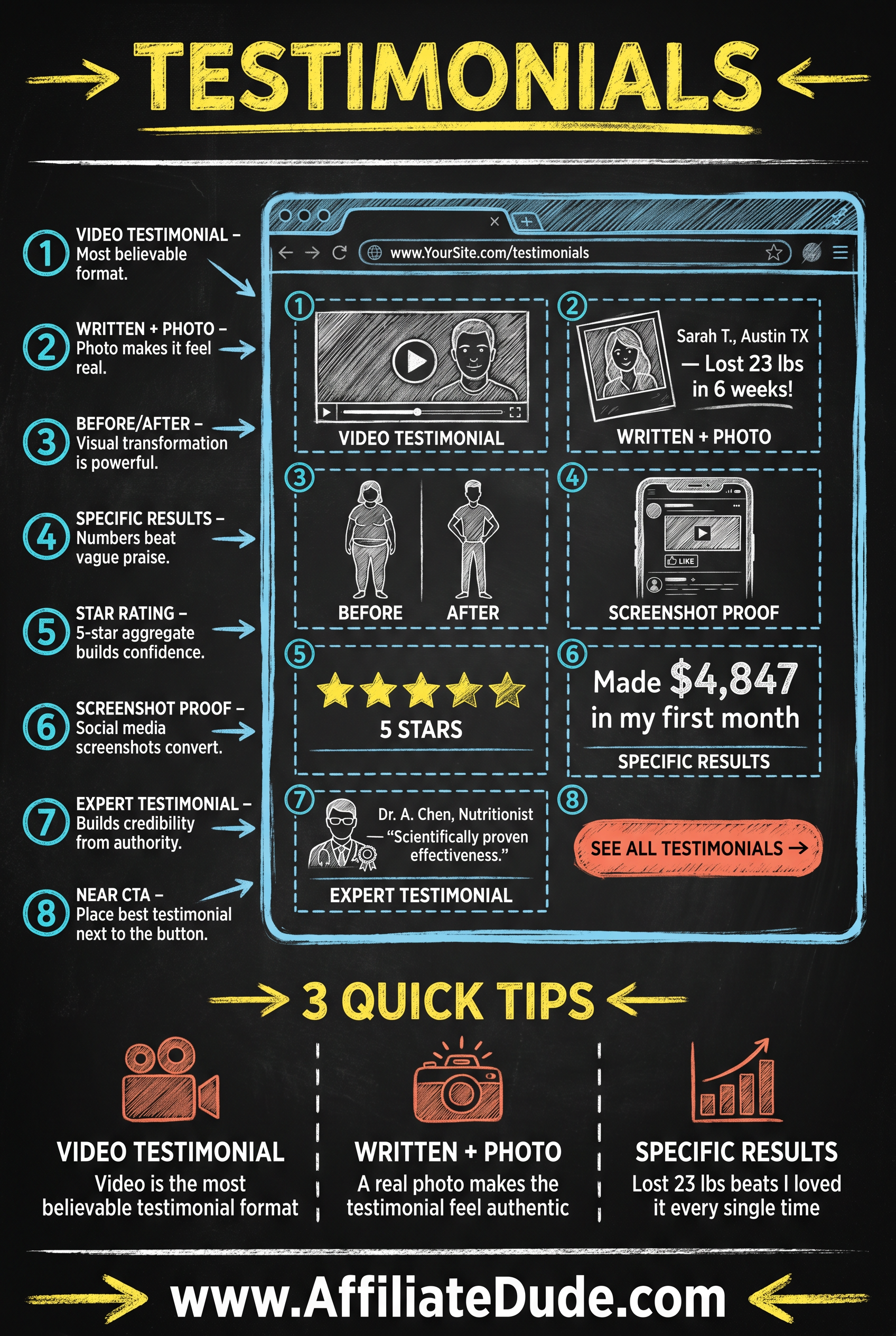 Customer Testimonials (with Photos) infographic