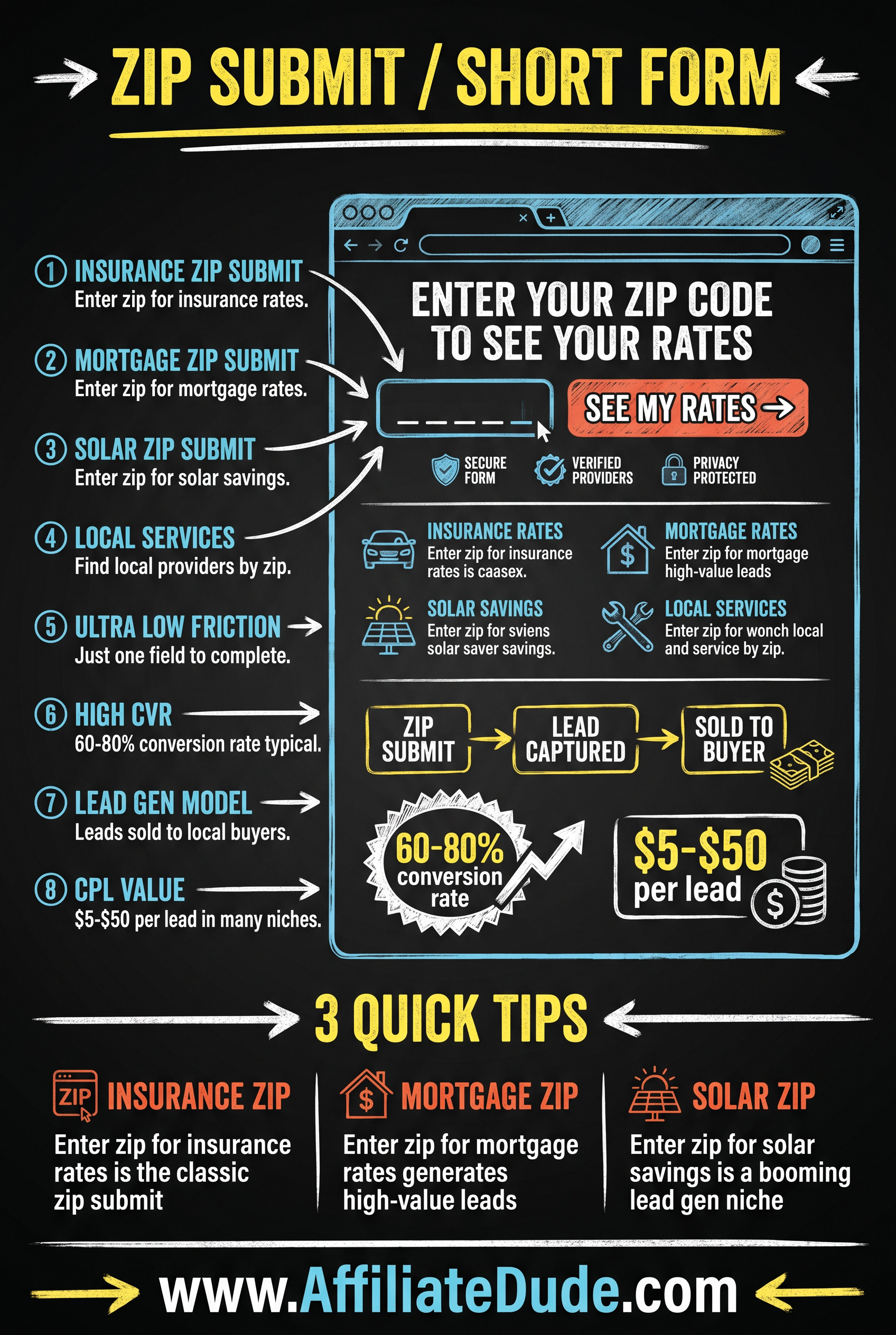 Zip Submit / Short Form infographic